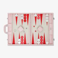 Pink Lizard Large Backgammon Set w. Handle Chrome, small